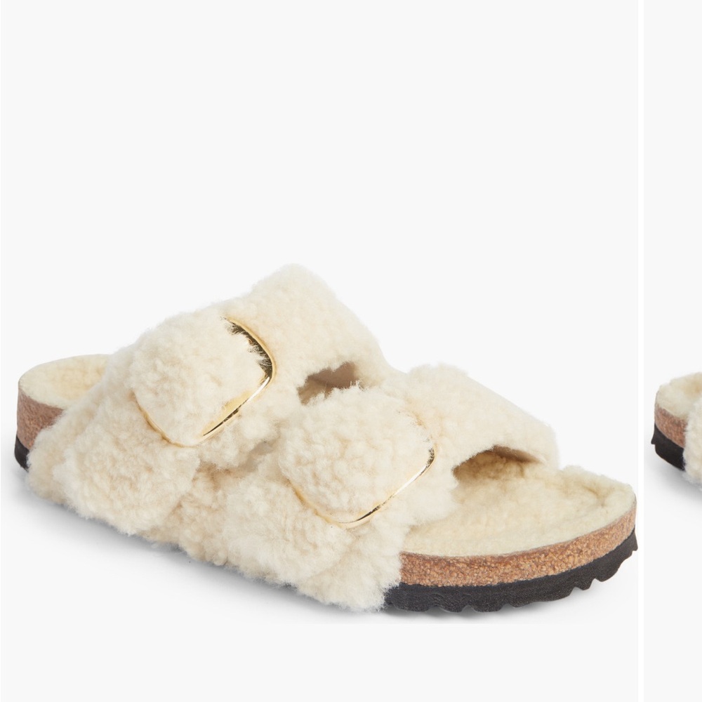 Birkenstock Arizona big buckle shearling Sz37